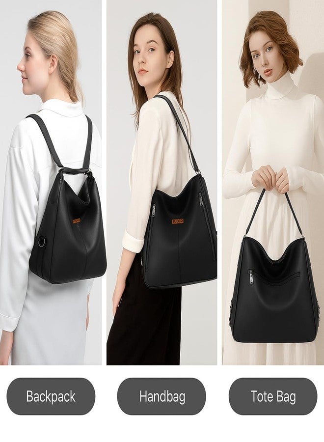 FUOCO women handbags | Women’s Premium Vegan Leather Sling Backpack | Convertible Mini Daypack | Water-Resistant Bag for Travel & Work - Image 2